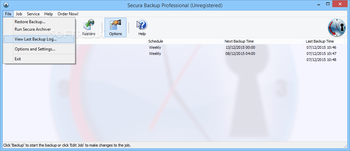Secura Backup Professional screenshot 2