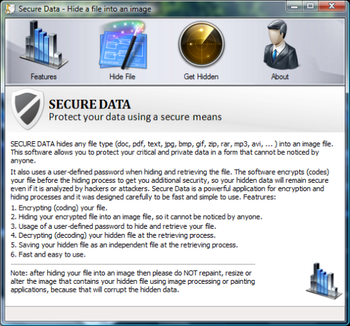 Secure Data - Hide a File into an Image screenshot
