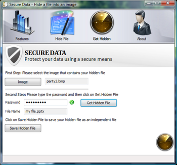 Secure Data - Hide a File into an Image screenshot 3
