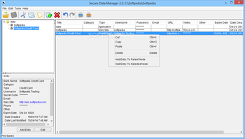 Secure Data Manager screenshot