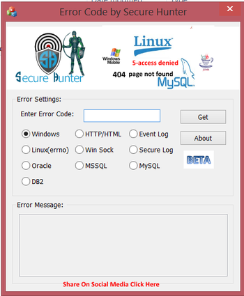 Secure Hunter Error Code screenshot