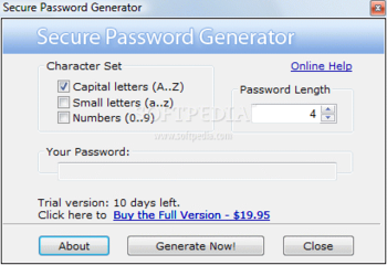 Secure Password Generator screenshot