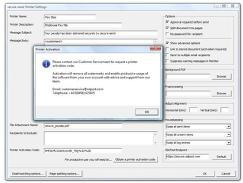 secure-send Printer screenshot