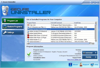 SecureUninstaller screenshot