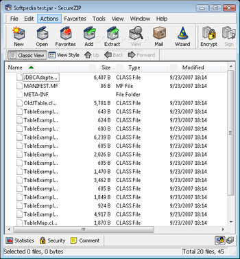 SecureZIP screenshot