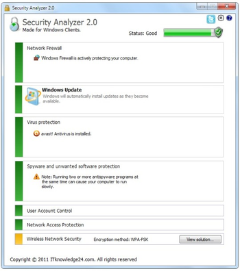 Security Analyzer screenshot