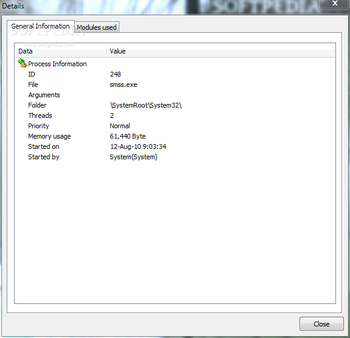 Security Process Explorer (formerly Glarysoft Process Manager) screenshot 2