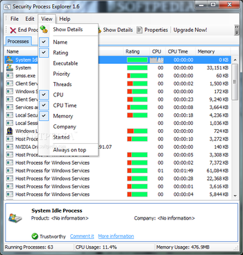 Security Process Explorer (formerly Glarysoft Process Manager) screenshot 4