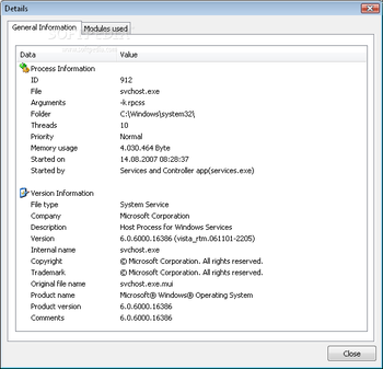 Security Process Explorer screenshot 2