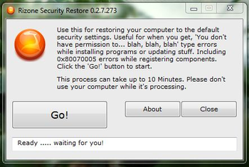Security Restore screenshot
