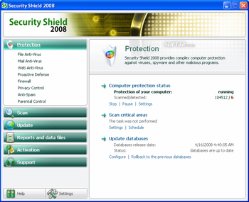 Security Shield 2009 screenshot 2