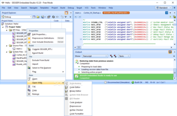 SEGGER Embedded Studio screenshot