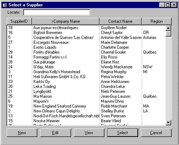 Selector for MS Access 97 screenshot