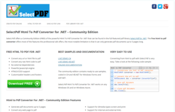 SelectPDF HTML To PDF Converter for .NET screenshot