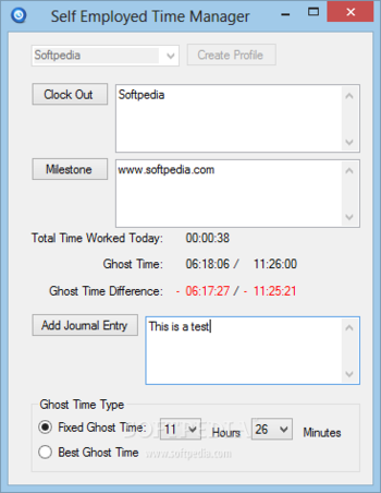 Self Employed Time Manager screenshot