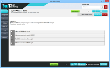Self Test Training - C_HANATEC142 screenshot 3