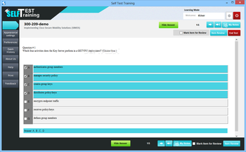 Self Test Training - Cisco 300-209 screenshot 3