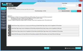 Self Test Training - Microsoft 70-481 screenshot 5