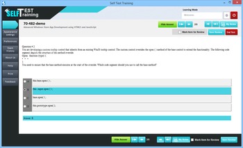 Self Test Training - Microsoft 70-482 screenshot 3