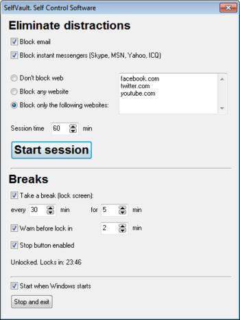 SelfVault screenshot