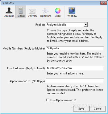 Send SMS Yahoo Widget screenshot 2