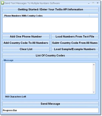 Send Text Messages To Multiple Numbers Software screenshot
