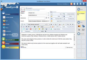 Sendblaster Free Edition screenshot