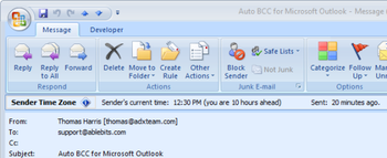 Sender's Time Zone for Microsoft Outlook screenshot