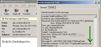 SenderInspector screenshot 2