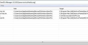 SendTo Manager Portable screenshot