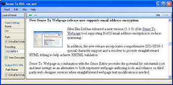 Sense to RSS screenshot