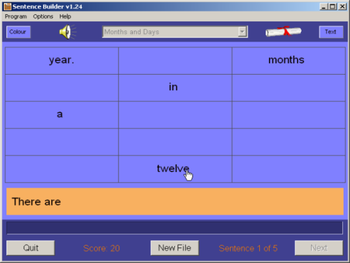 Sentence Builder screenshot