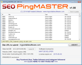 SEO Ping Master screenshot