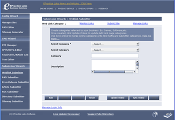 SEO Software Submitter Professional Edition screenshot