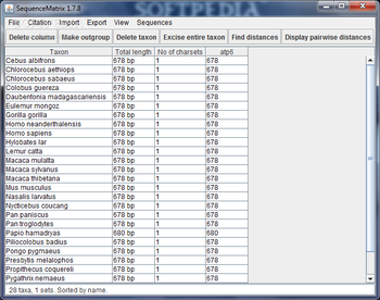 Sequence Matrix screenshot