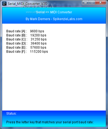 Serial MIDI Converter screenshot