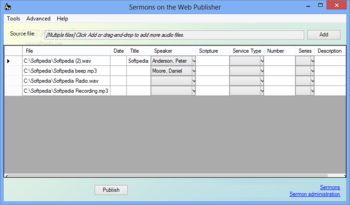 Sermons on the Web Publisher screenshot