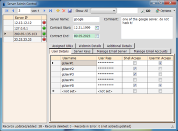 Server Admin Control screenshot