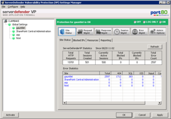 ServerDefender VP screenshot