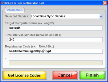 Service Config Tool screenshot