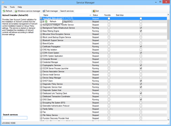 Service Manager Tray screenshot