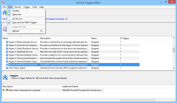 Service Trigger Editor screenshot 2