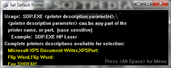 Set Default Printer screenshot