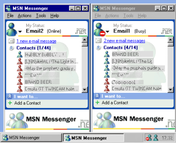 Several MSN Messenger Sessions screenshot