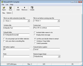 SFX Compiler screenshot 2