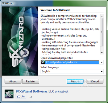 SFXWizard screenshot