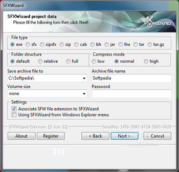 SFXWizard screenshot 2