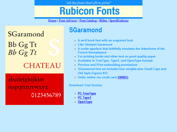 SGaramond Font TT screenshot