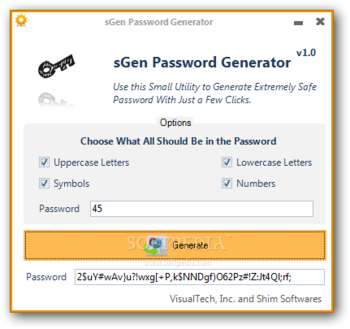 sGen Password Generator screenshot