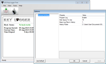 SGS KeyLogger screenshot